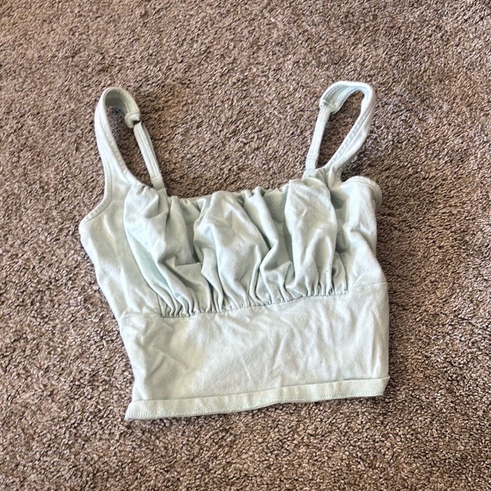 Women's Light Blue Ruched Top